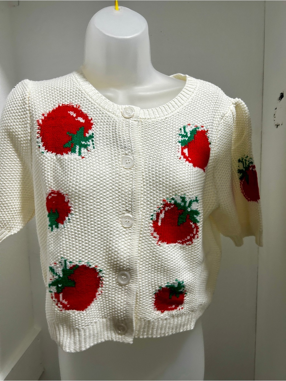 Blu Pepper Tomato Short Sleeve Sweater. L - Picture 4 of 8